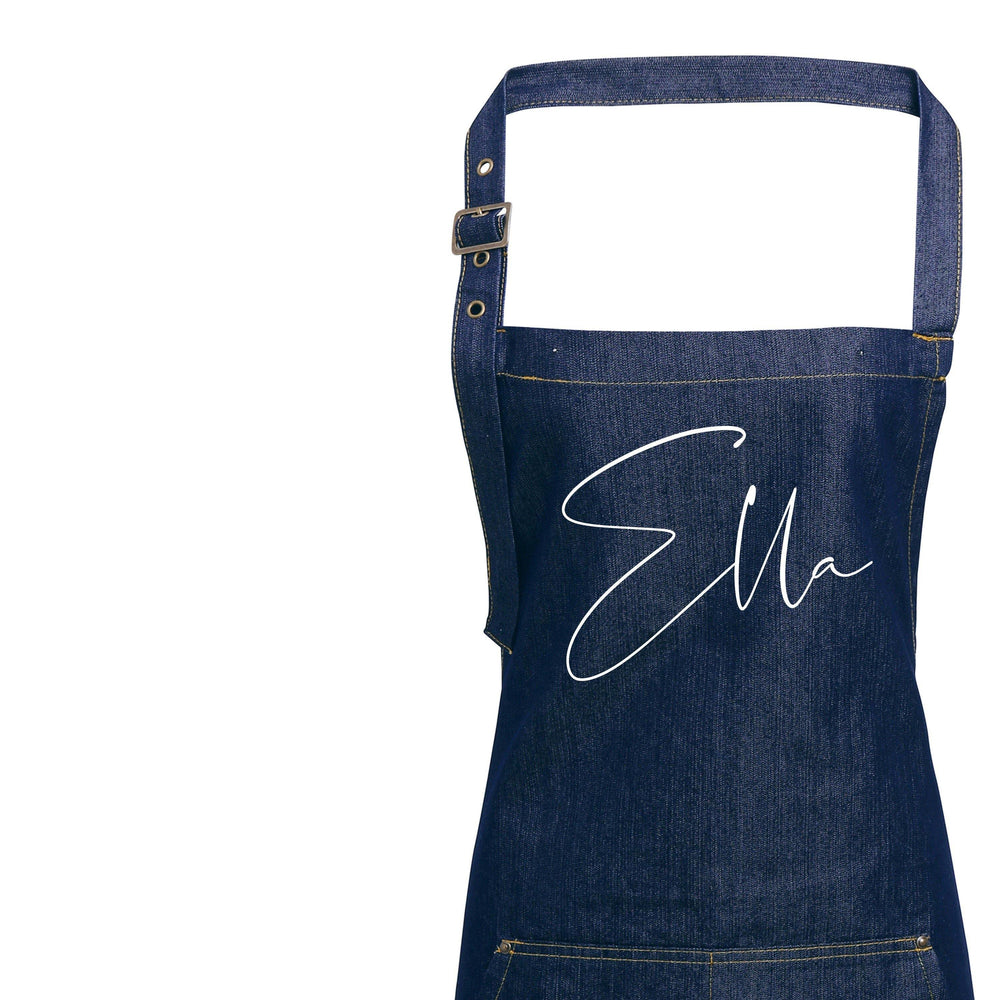 Personalised Denim Apron | Aprons for Women | Birthday Gift Ideas | Vintage Style Custom Apron | Personalised Apron - Glam and Co 