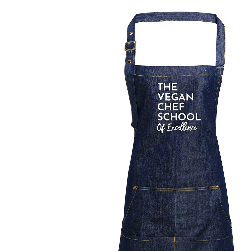The Vegan Chef School - Denim Apron - Glam and Co 