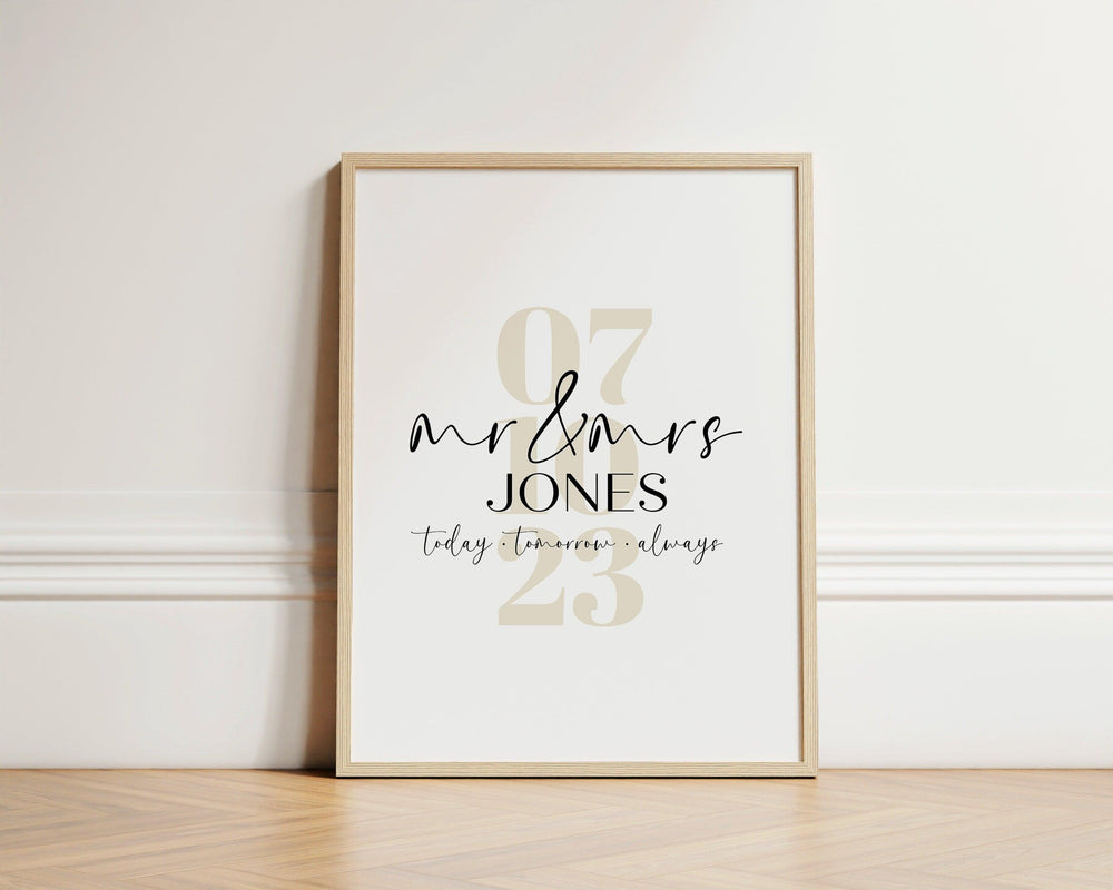 Personalised Wedding Gift, Wedding Gift for Him or Her, Wedding Engagement Gift, Paper Anniversary Gift, Christmas Gift for Wife Husband - Glam and Co 