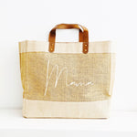 Personalised Jute Tote Bag | Custom Mama Bag - Glam and Co 