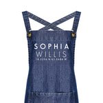 Personalised Denim Barista Style Apron | Aprons for Men and Women | Co-Ordinates Apron