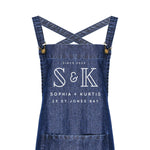 Personalised Denim Barista Style Apron | Aprons for Men and Women | His and Hers Aprons