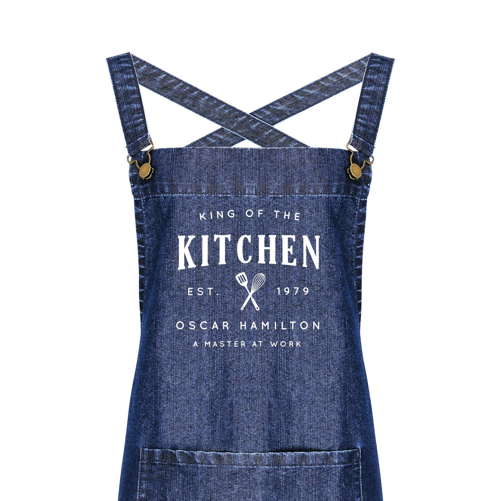 Personalised Barista Aprons | King of the Kitchen Apron - Glam & Co Designs Ltd
