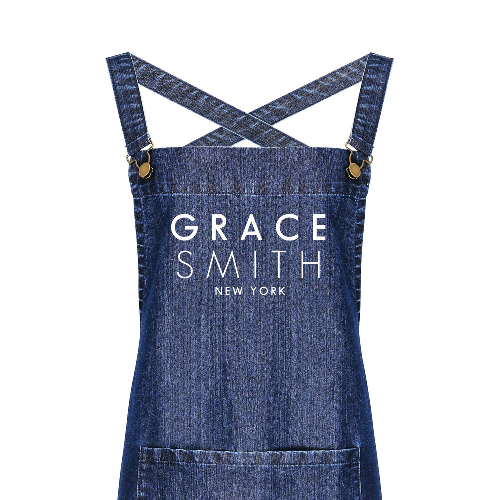 Personalised Denim Barista Style Apron | Aprons for Men and Women