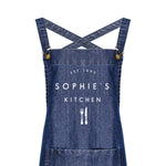 Personalised Denim Barista Style Apron | Kitchen Apron for Men and Women