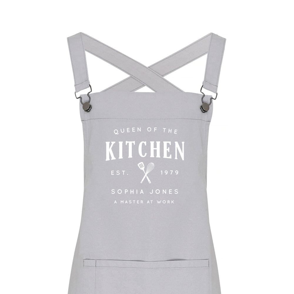 Personalised Barista Style Aprons | Queen of the Kitchen - Glam & Co Designs Ltd