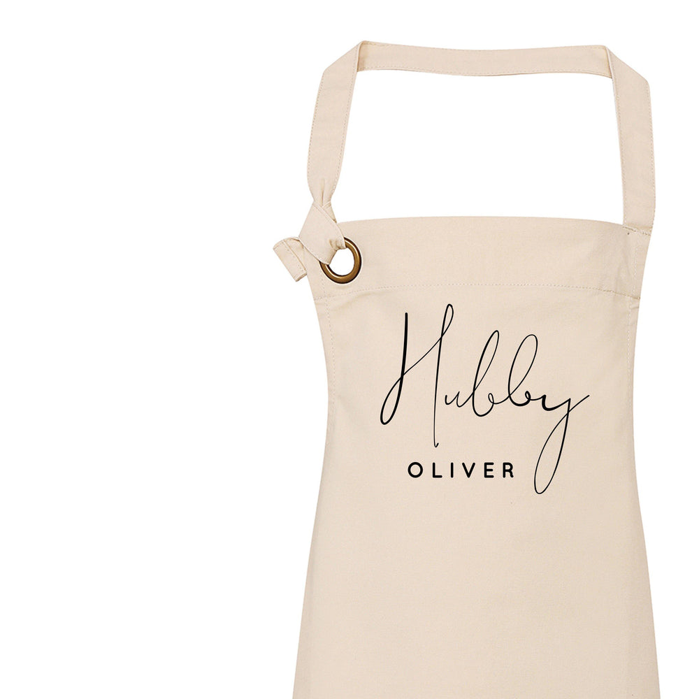 Hubby Personalised Apron | Personalised Apron for Him - Glam & Co Designs Ltd