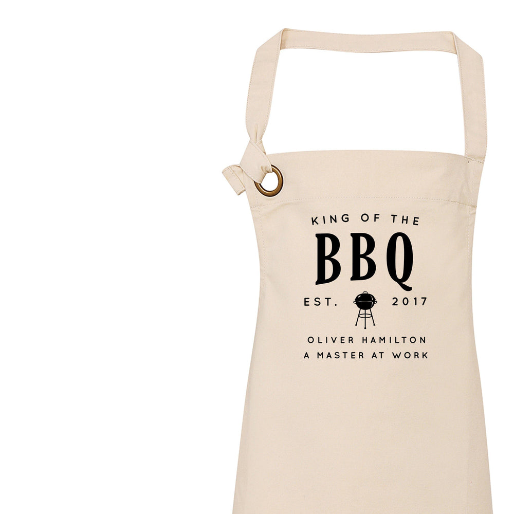 King of the BBQ, Personalised Apron for Him - Glam & Co Designs Ltd