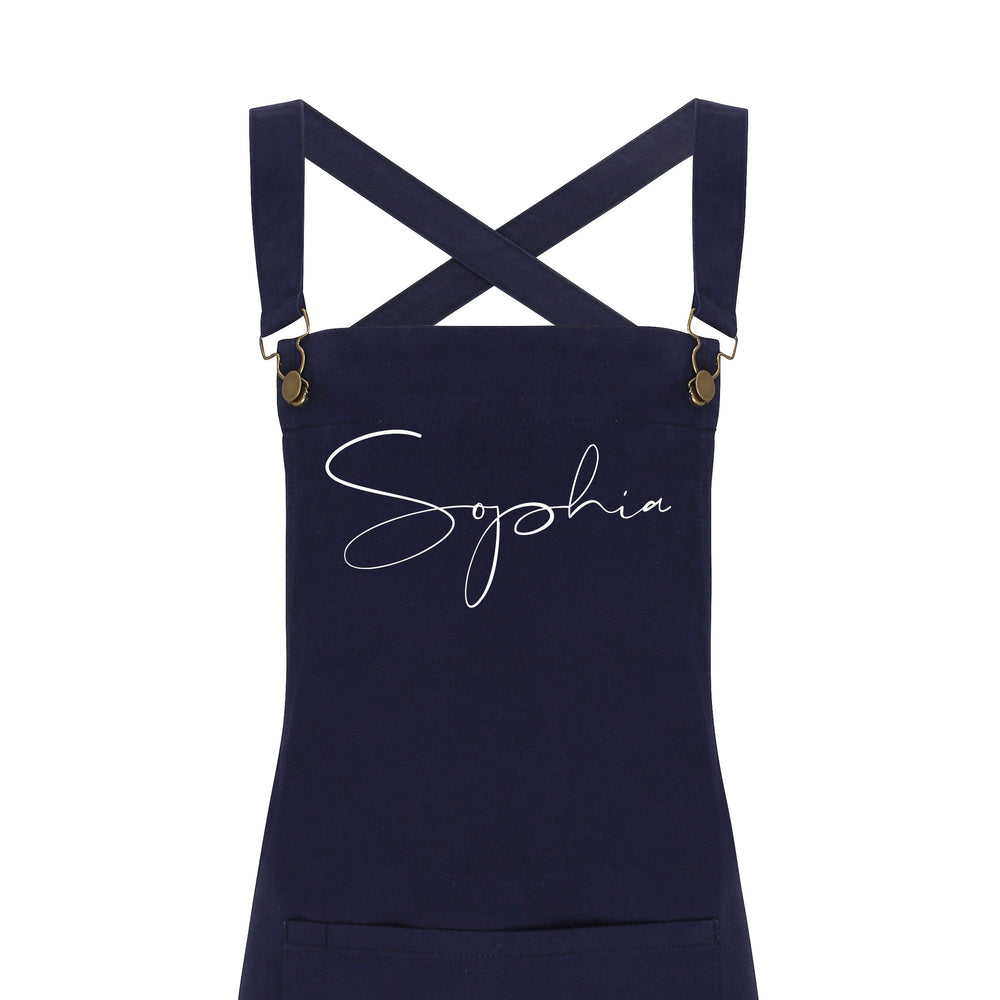 Personalised Denim Barista Style Apron | Aprons for Men and Women - Glam & Co Designs Ltd