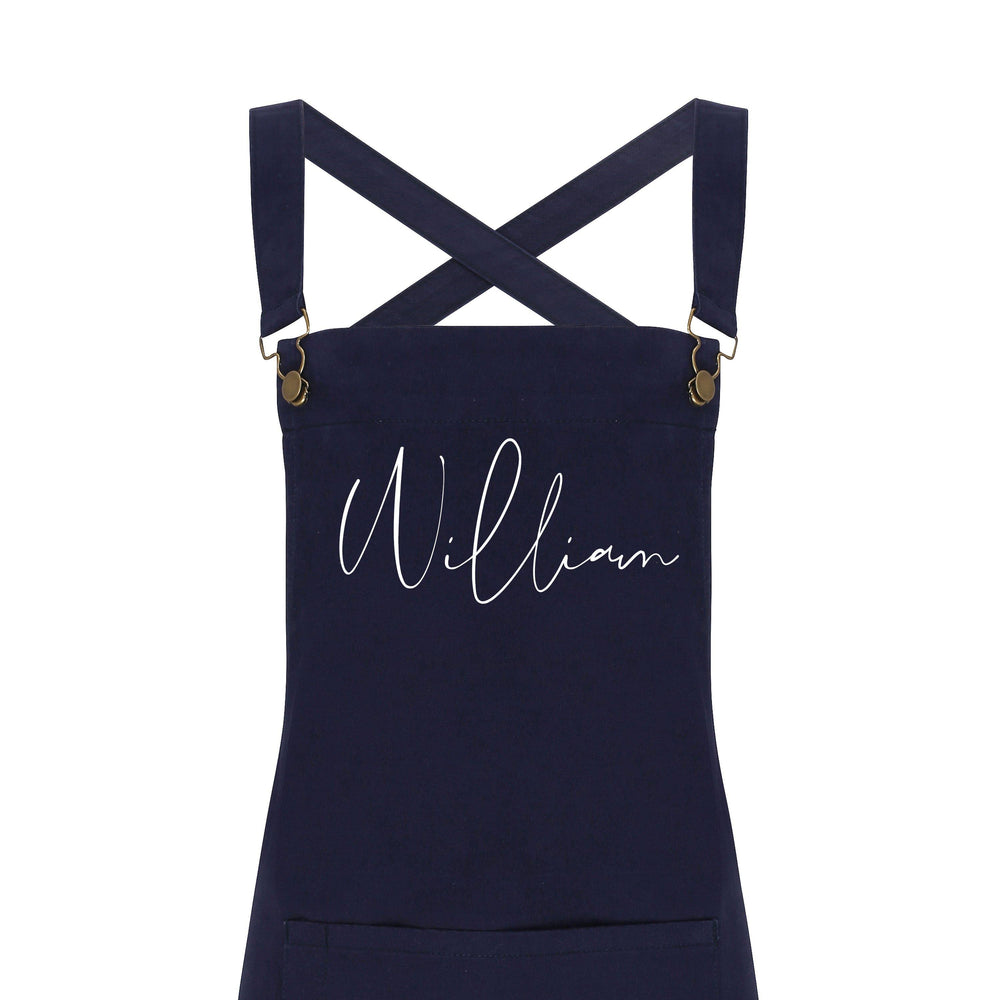 Personalised Denim Barista Style Apron | Aprons for Men and Women - Glam & Co Designs Ltd