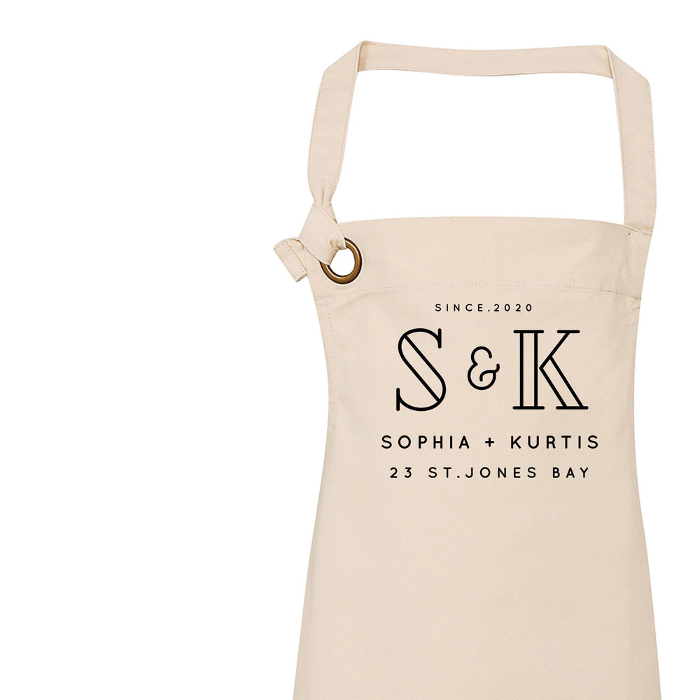 Personalised Aprons | Custom apron for Mr and Mrs - Glam & Co Designs Ltd