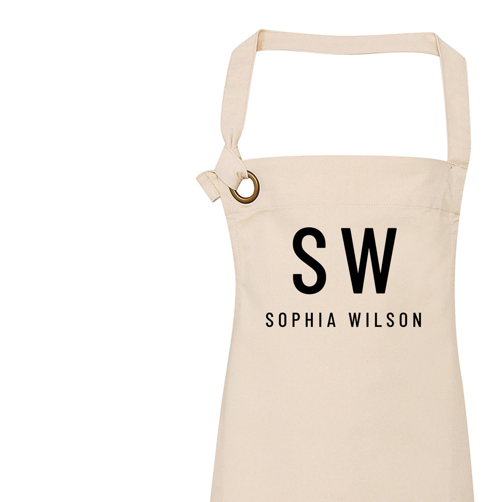 Personalised Apron | Initials and Name - Glam & Co Designs Ltd