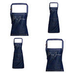 Mr and Mrs Gift Ideas | Personalised Denim Apron | Personalised Apron for Mr and Mrs | Gift ideas for Weddings | Him and Her Gift Ideas - Glam & Co Designs Ltd