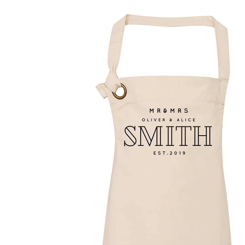 Personalised Aprons | Custom apron for Mr and Mrs - Glam & Co Designs Ltd