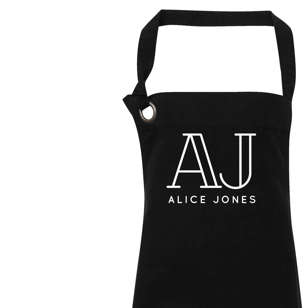 Personalised Apron | Aprons for Men and Women | Vintage Apron | Retro Apron | Custom Apron for Him and Her | Personalised Cook | Black Apron