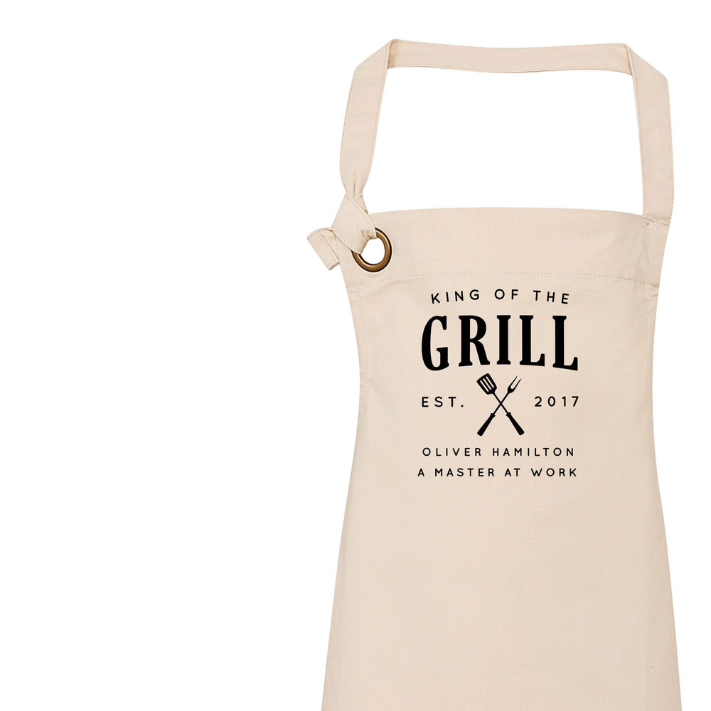 Aprons for Men | Personalised Apron | Custom Apron | Vintage Style Personalised Apron | King of the Grill | Homeware Gift Ideas