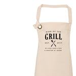 Personalised Apron Set | Aprons for Men | King of the Grill | Personalised Adults Apron Set | Personalised Chef Set |Personalised Cook Set - Glam & Co Designs Ltd