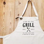 Aprons for Men | Personalised Apron | Custom Apron | Vintage Style Personalised Apron | King of the Grill | Homeware Gift Ideas - Glam & Co Designs Ltd