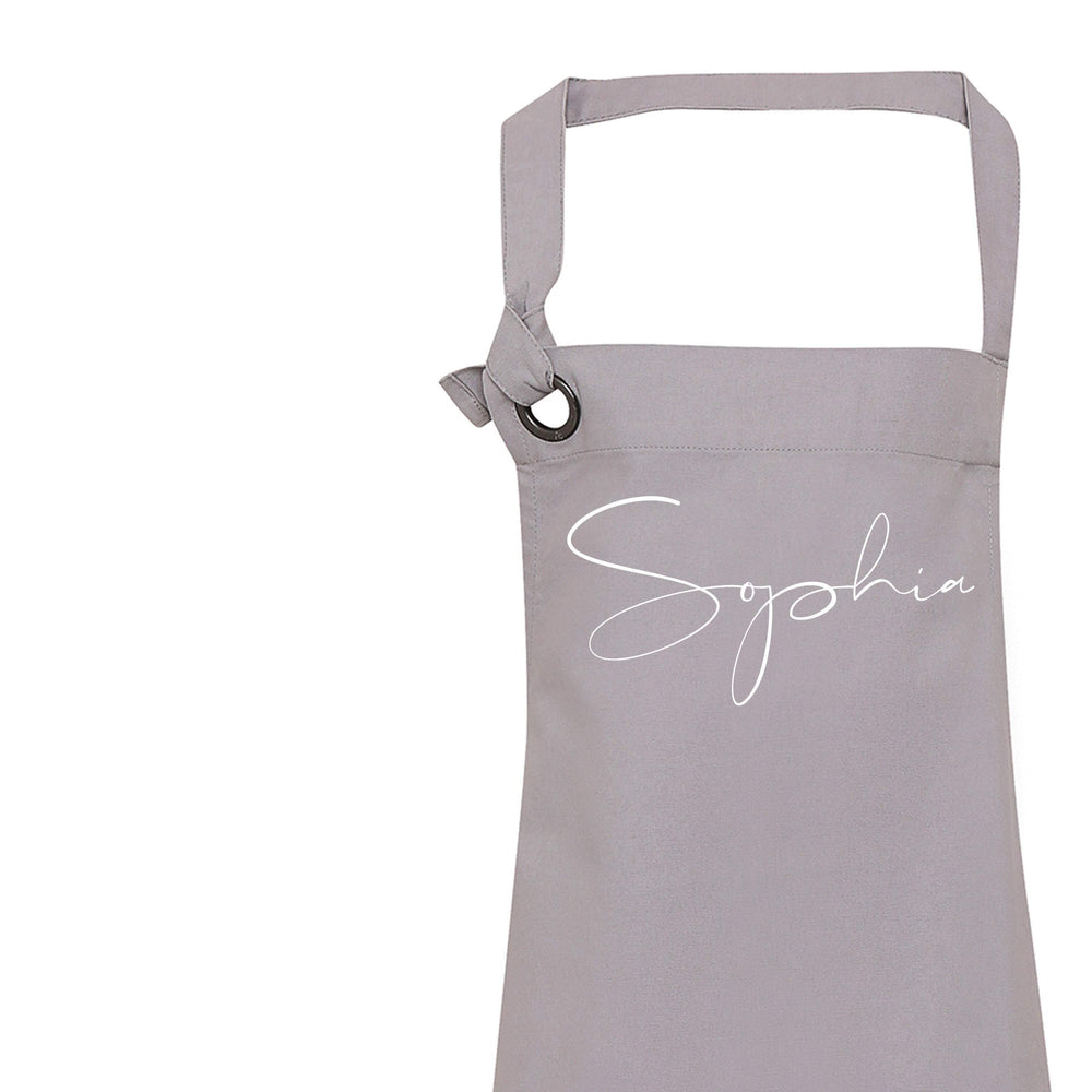 Personalised Apron | Aprons for Women | Vintage Apron | Retro Apron | Custom Apron for Women | Personalised Cook Gift | Grey Apron