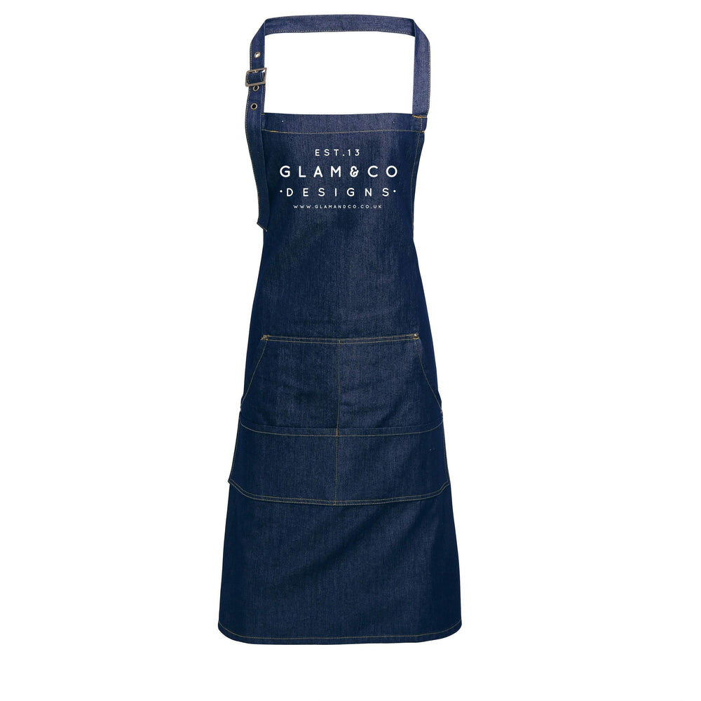 Personalised Denim Apron | Aprons for Women | Aprons for Men | His and Hers Personalised Aprons | Custom Denim Aprons | Homeware Gifts - Glam and Co 