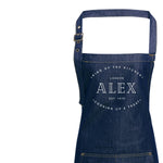 Personalised Denim Aprons | King of the Kitchen Apron | Aprons for Men | Custom apron for Him | Personalised Apron | Custom Denim Apron